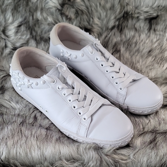 Ash Studded Star White Leather Low-Top Sneakers - Picture 3 of 16